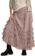 Lucky Brand Tiered Ruffle Tulle Maxi Skirt