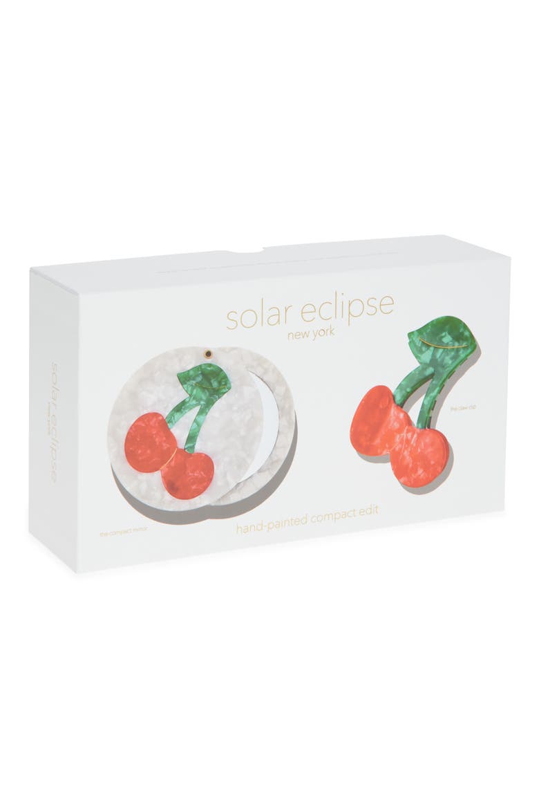 Cherry Jaw Clip & Mirror Set (Nordstrom Exclusive), Alternate, color, RED