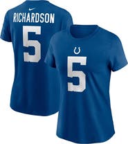 Nike Women's Nike Anthony Richardson Royal Indianapolis Colts 2023 NFL Draft First Round Pick Player Name & Number T-Shirt