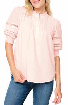 GIBSONLOOK Dianthus Puff Sleeve Cotton Top