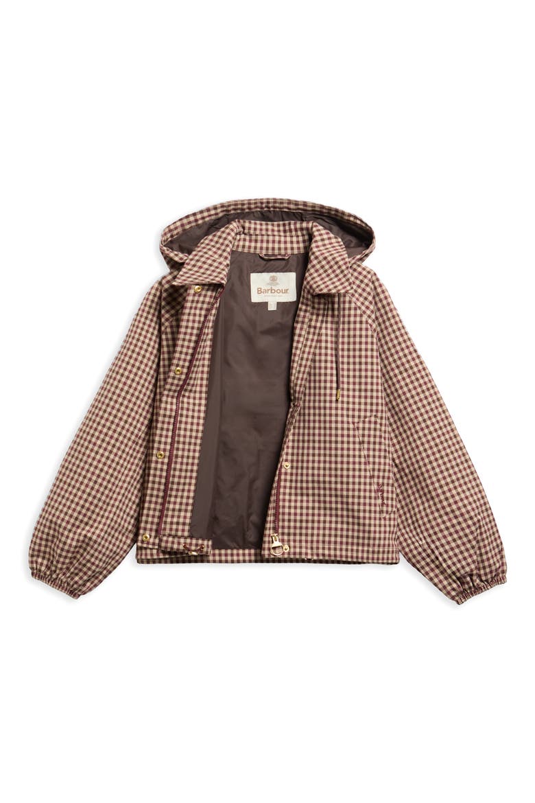 Audrey Gingham Showerproof Jacket, Alternate, color, CRANBERRY/ BROWN GINGHAM
