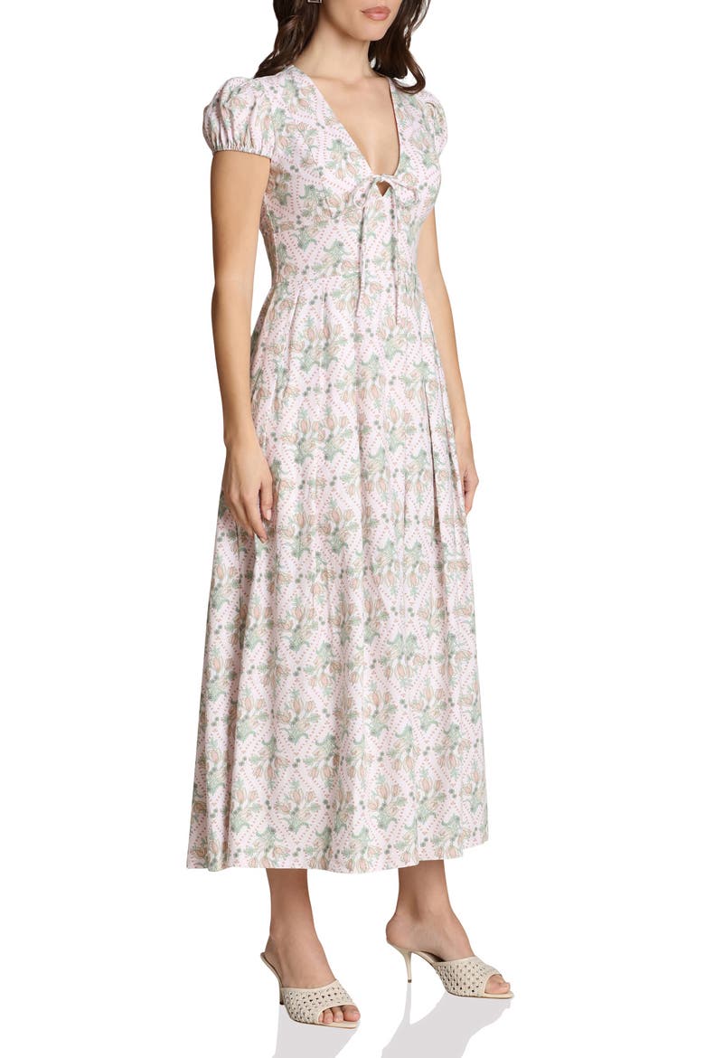Fit & Flare Linen Blend Maxi Dress, Alternate, color, TULIP TAPESTRY
