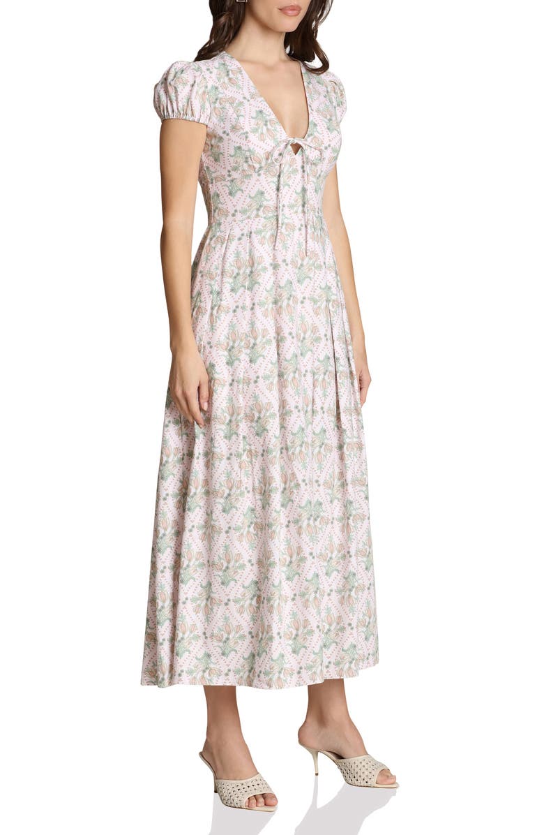 Avec Les Filles Fit & Flare Linen Blend Maxi Dress, Alternate, color, Tulip Tapestry