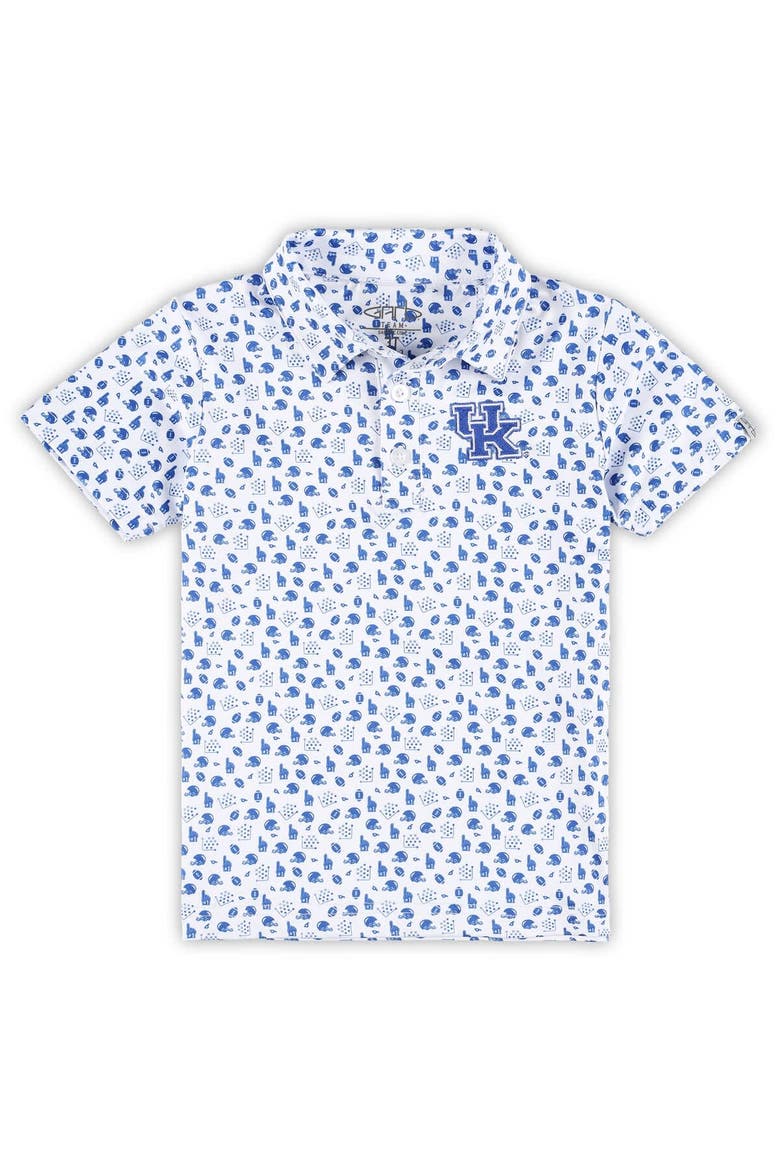 Toddler Garb White Kentucky Wildcats Earnest Allover Print Polo, Main, color, White