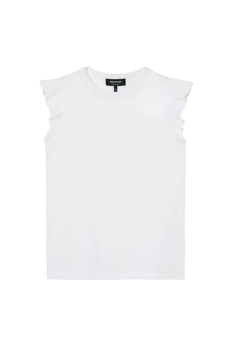 Frill Sleeve Broderie Top, Alternate, color, White