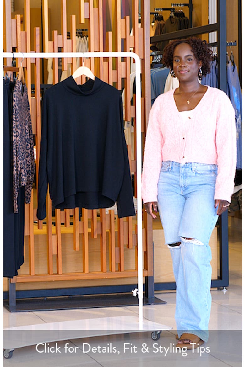 Drop Shoulder Turtleneck Top video