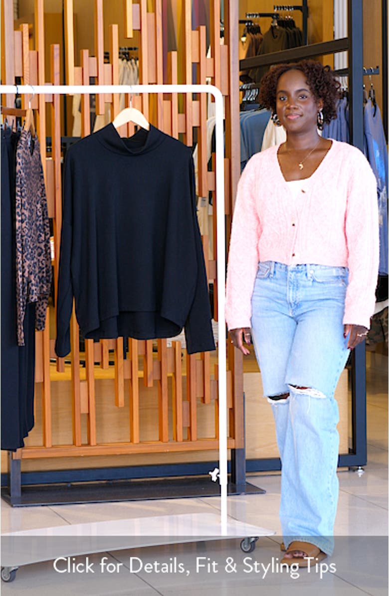 Drop Shoulder Turtleneck Top, sales video thumbnail