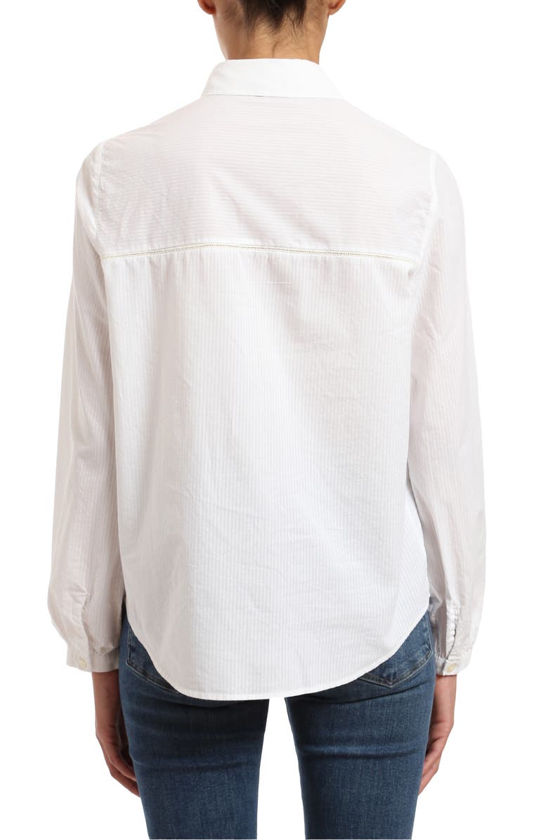 Mavi Jeans Eyelet Embroidered Yoke Cotton Poplin Button-Up Shirt, Alternate, color, 