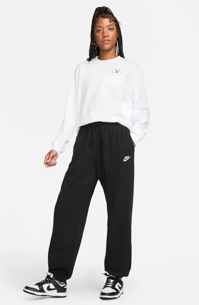 Nike Sportswear Club Fleece Sweatpants, Alternate, color, Black/ White