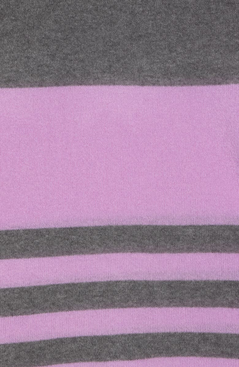 Portolano Striped Cowl Neck Poncho, Alternate, color, Medium Grey/ Orchid