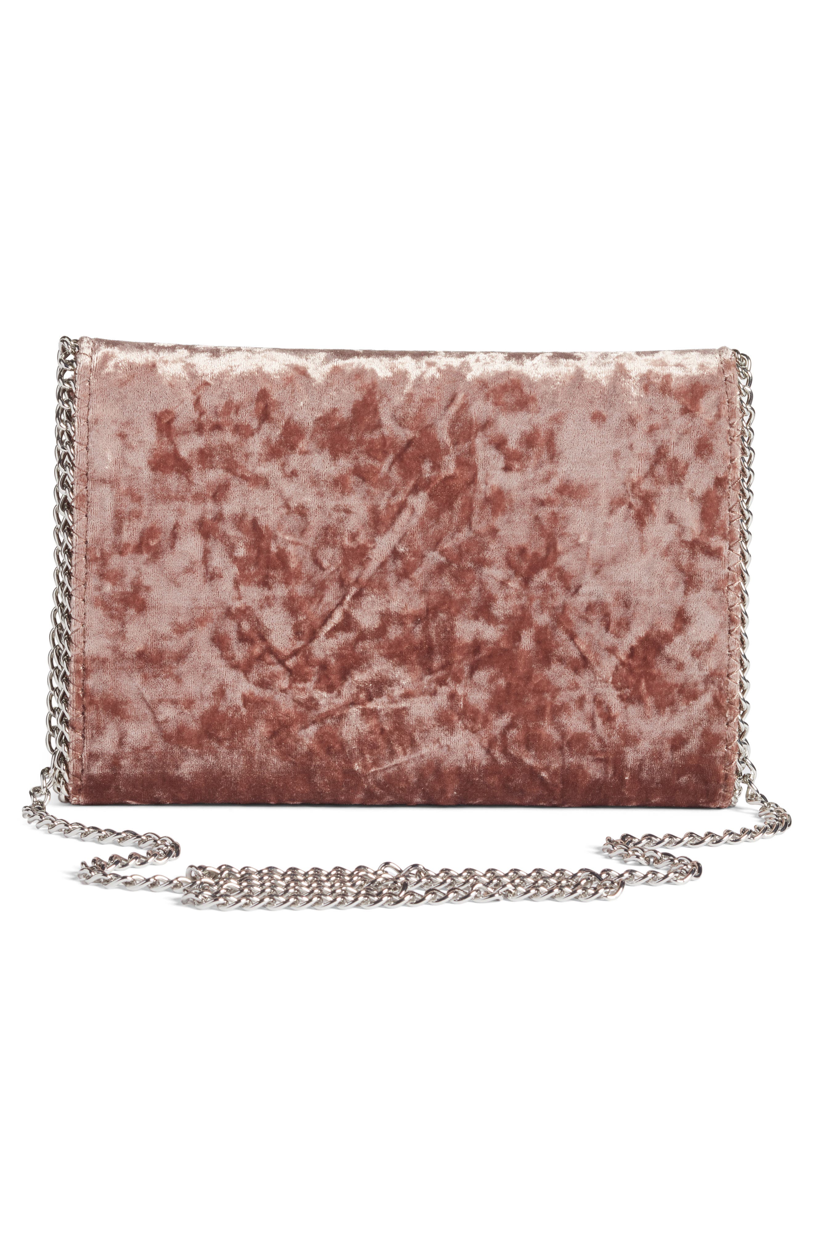 Chelsea28 Velvet & Chain Clutch, Alternate, color, 