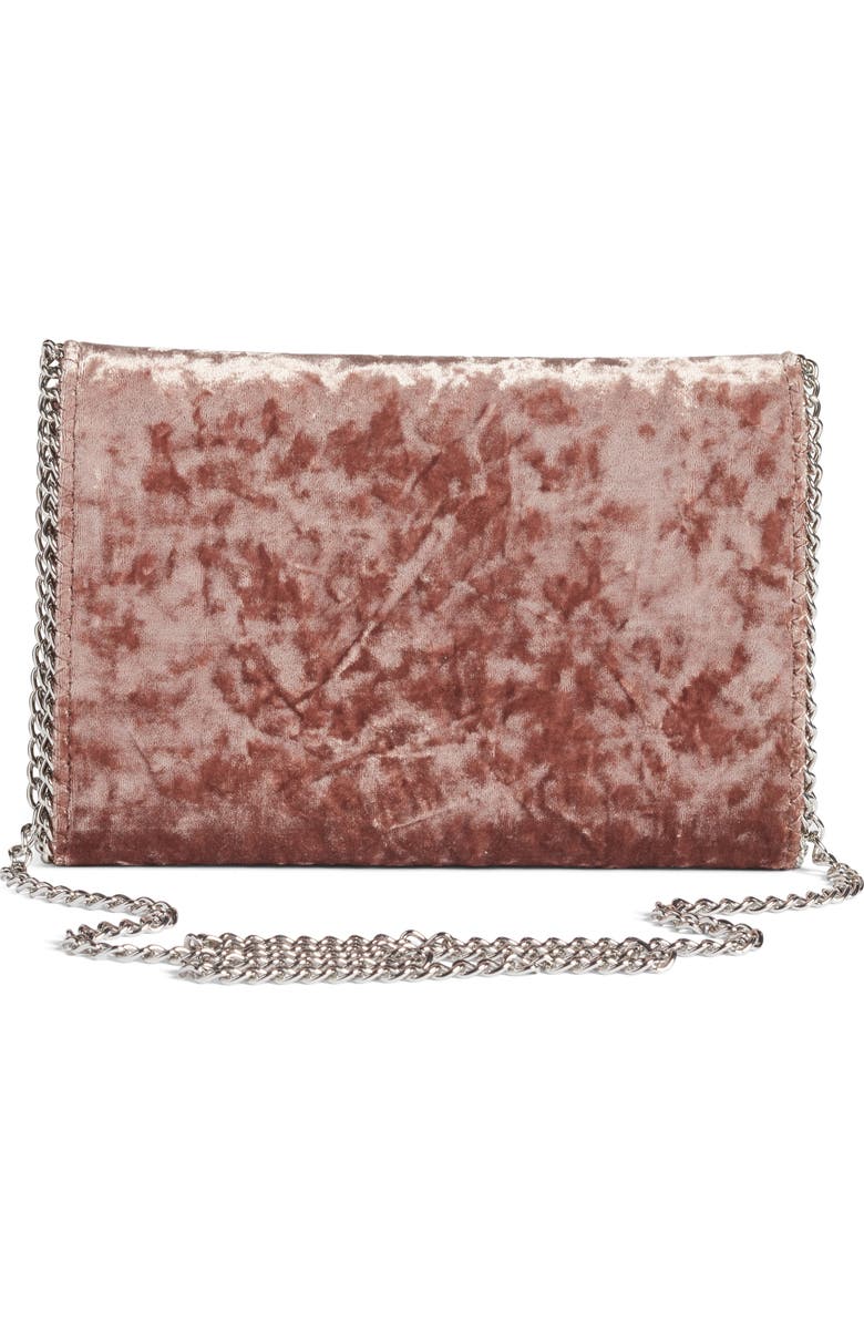 Chelsea28 Velvet & Chain Clutch, Alternate, color,