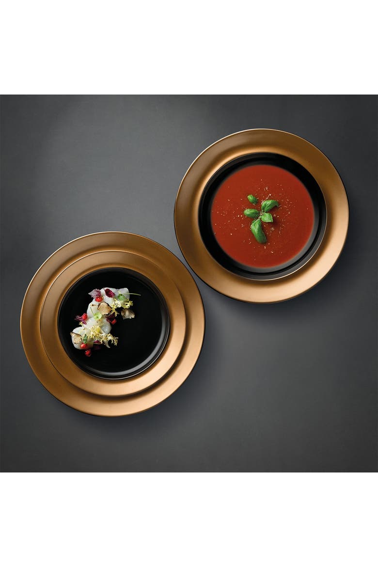 Gem 3-Piece Plate Set - Black, Alternate, color, BLACK, GOLD