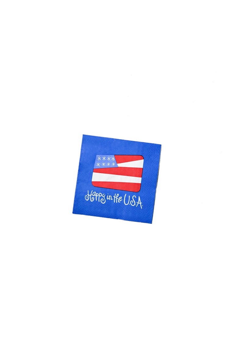 Flag Cocktail Napkins Set of 20, Main, color, Blue