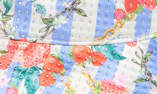 Kurt Geiger London Strawberry Crystal Bucket Hat In Blue