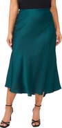 Vince Camuto Bias Satin Midi Skirt
