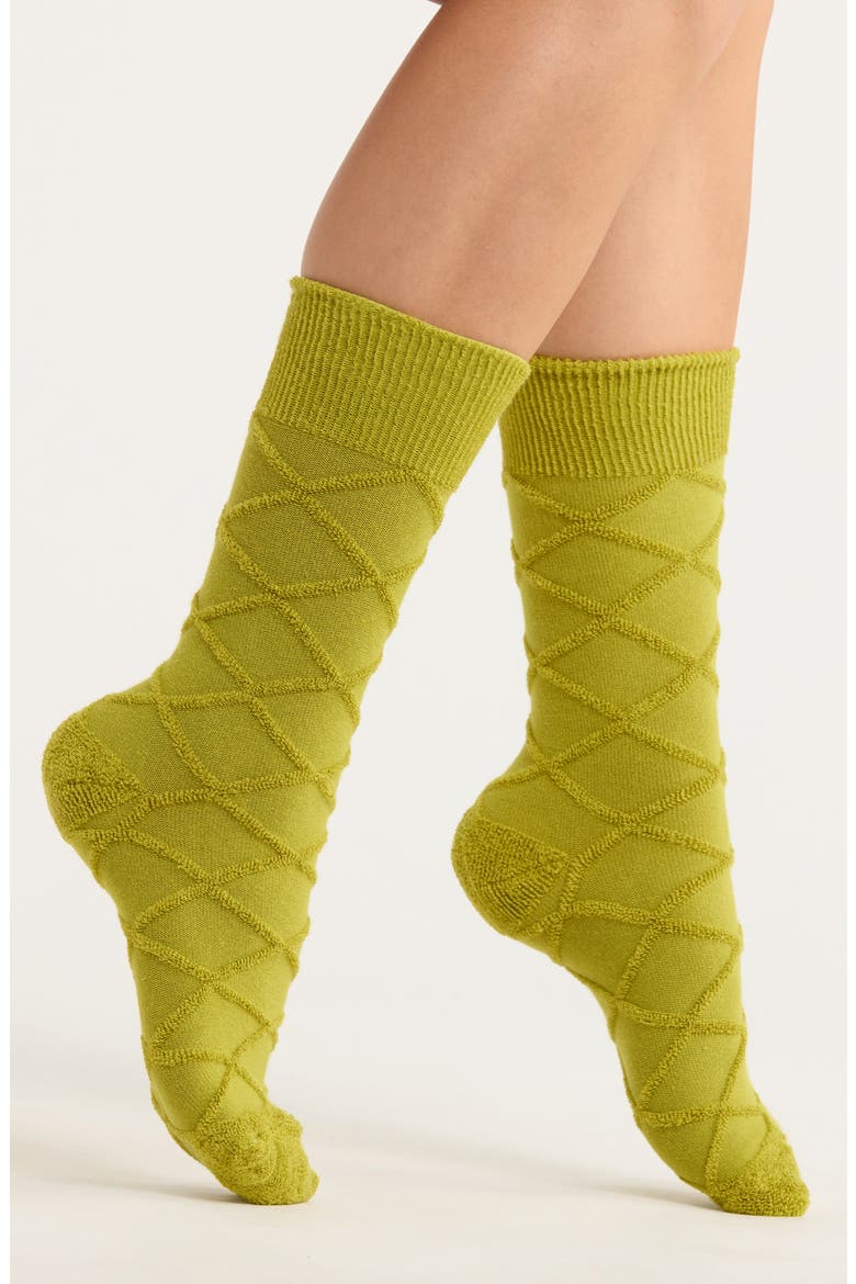 Rayes Crew Socks, Main, color, CHARTREUSE