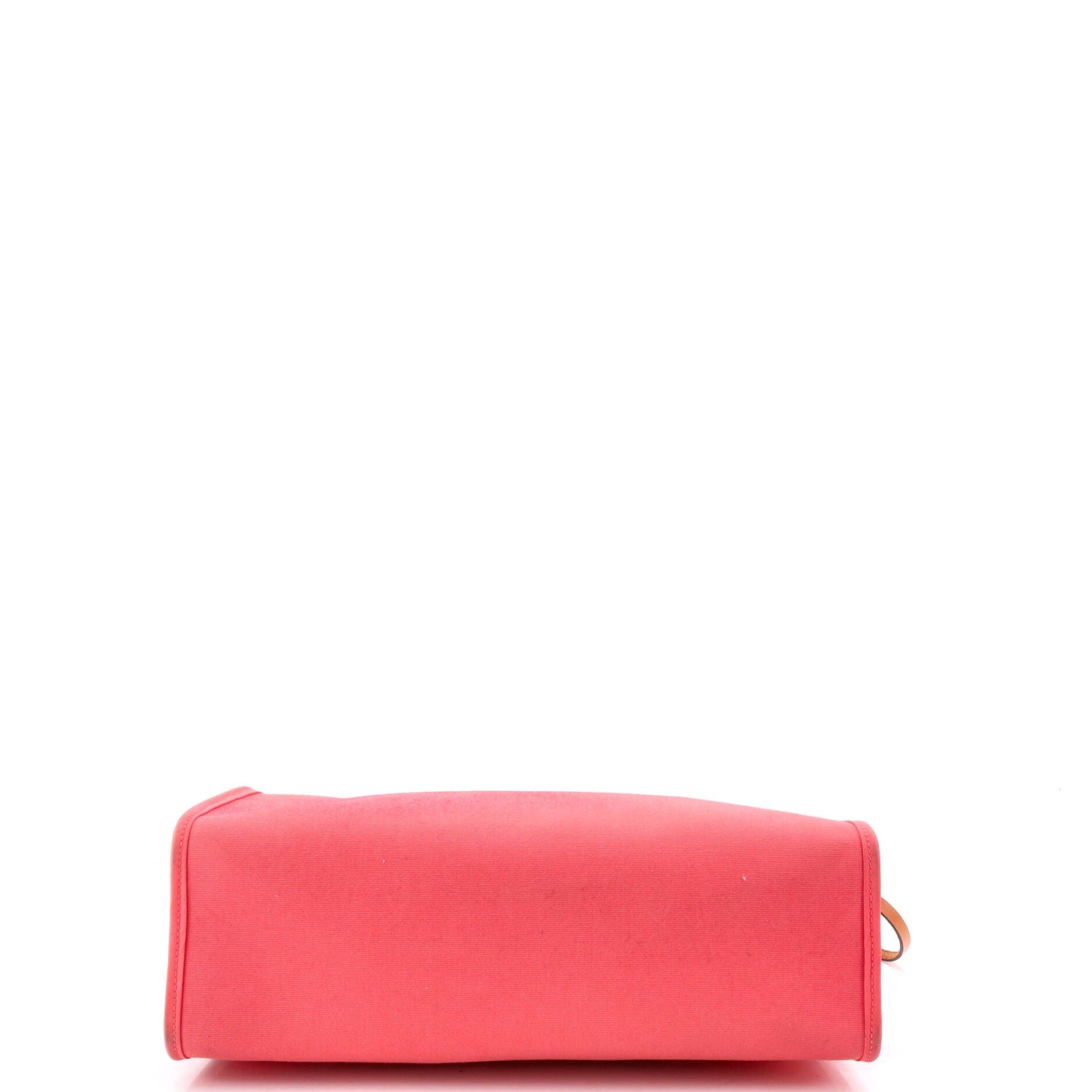 Pre-Owned Hermes Herbag Zip Leather and Toile 31, Alternate, color, Rose Azalee