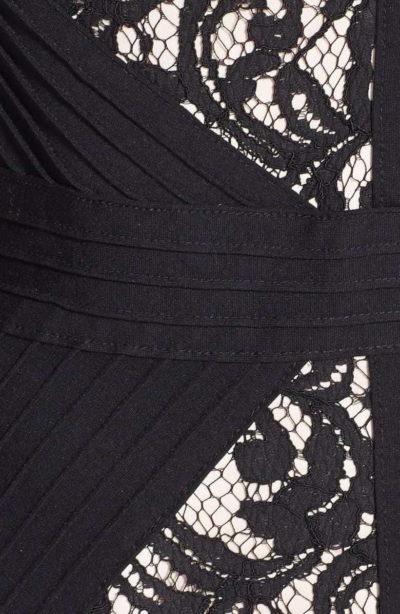 Tadashi Shoji Lace & Jersey Fit & Flare Dress, Alternate, color, 