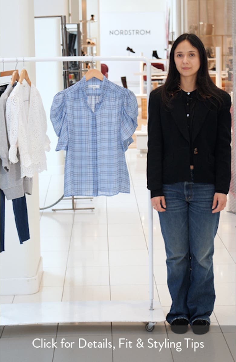 Gillian Plaid Silk Button-Up Shirt, sales video thumbnail