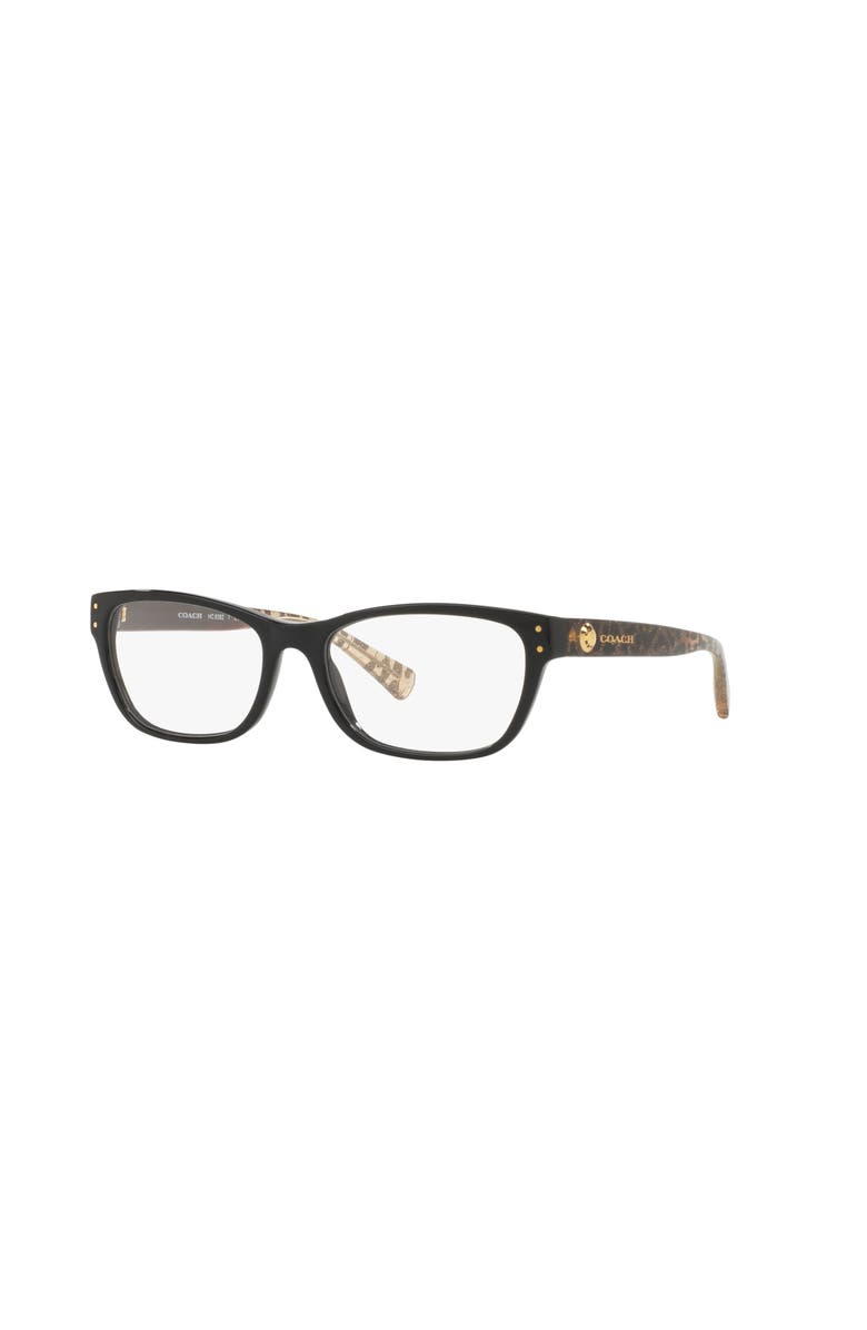 COACH 53mm Rectangle optical glasses, Main, color, Black