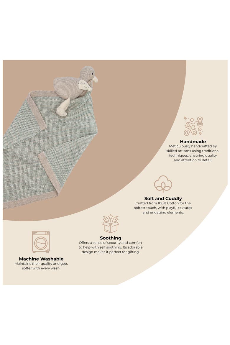 Georgie Goose Cotton Lovey Baby Blanket, Alternate, color, GREEN