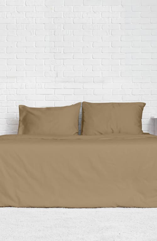 Luxury Home Solid Khaki Microfiber Duvet Cover Set