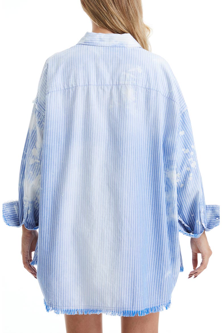 Fringe Cotton Shirt, Alternate, color, SKY/ WHITE STRIPE