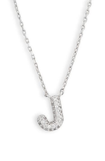 Leith Cubic Zirconia Initial Pendant Necklace