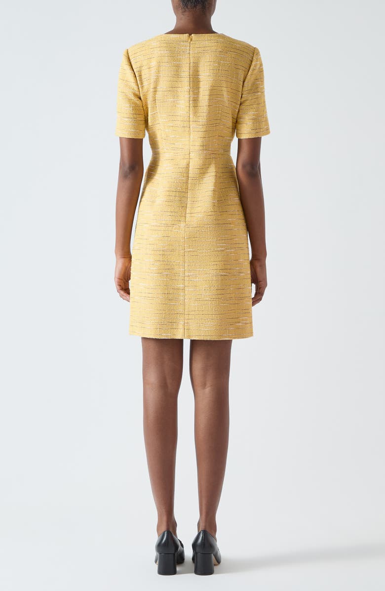LK Bennett Varley Short Sleeve Tweed Shift Dress, Alternate, color, Yellow