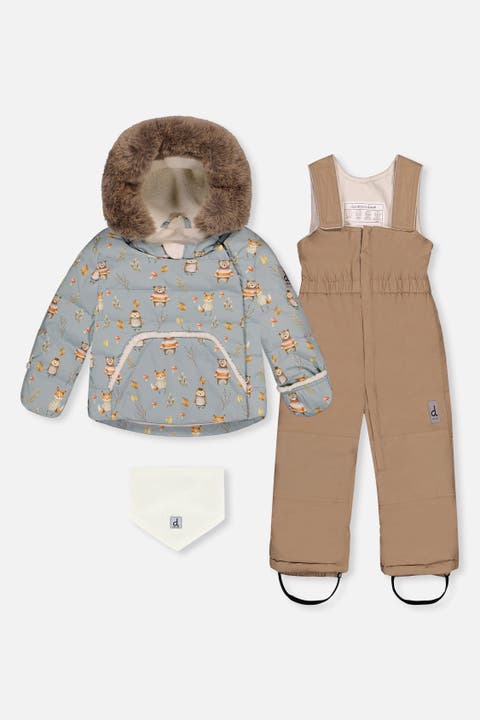 Woodland Creatures Two Piece Coat Pants & Neckwarmer Snowsuit