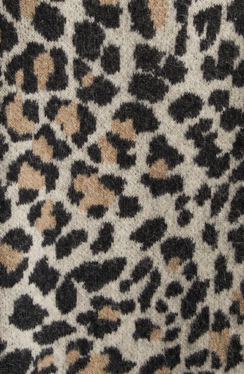 ATM Anthony Thomas Melillo Leopard Jacquard Cardigan, Alternate, color, 