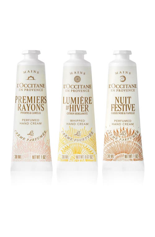 L'occitane Glow & Go Hand Cream Set $39 Value In Transparent