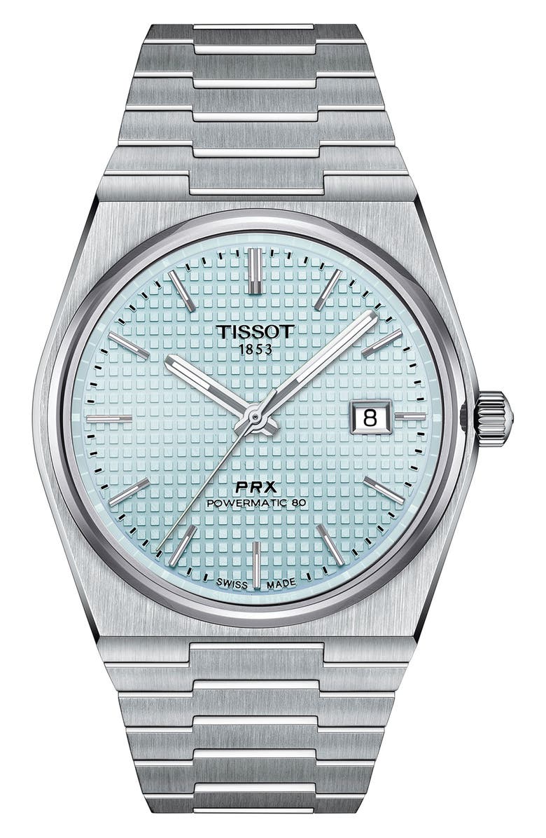 Tissot PRX Powermatic 80 Bracelet Watch, 40mm, Main, color, Silver Grey