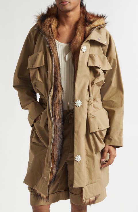 Multi Pocket Faux Fur Lined Parka