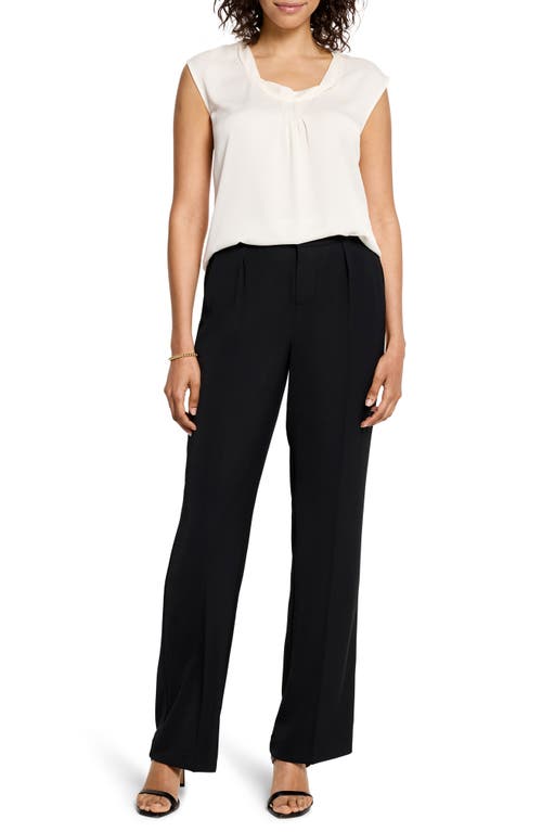 Nic + Zoe Satin Chiffon Layer Top In Classic Cream