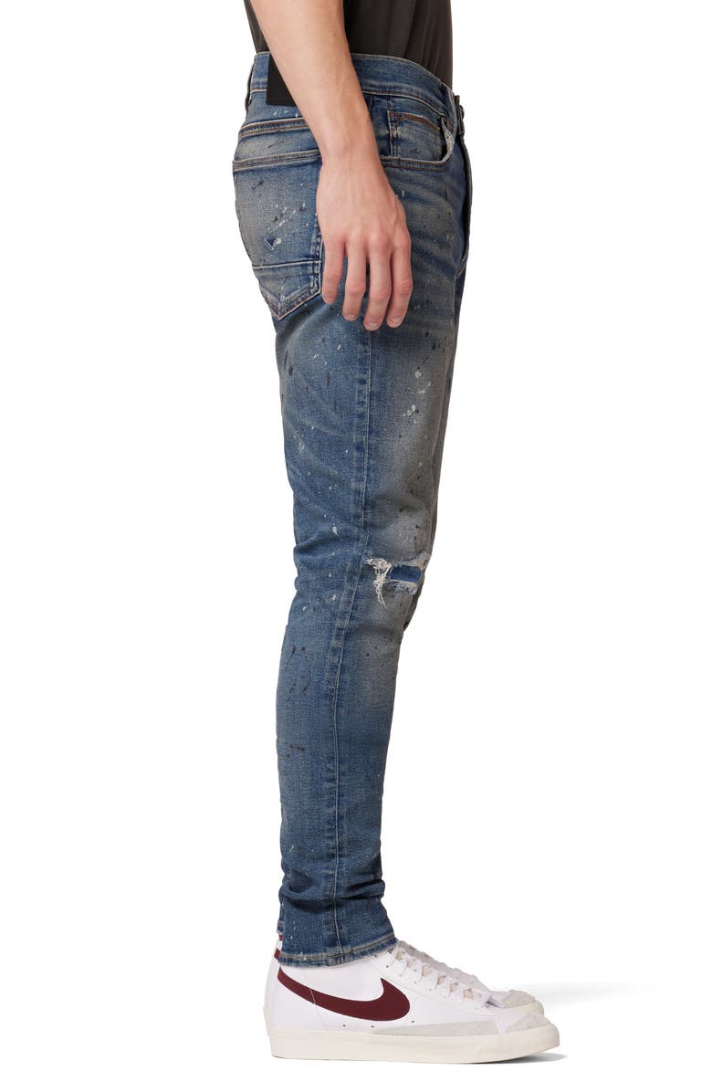 Hudson Jeans Zack Paint Splatter Skinny Jeans, Alternate, color, 
