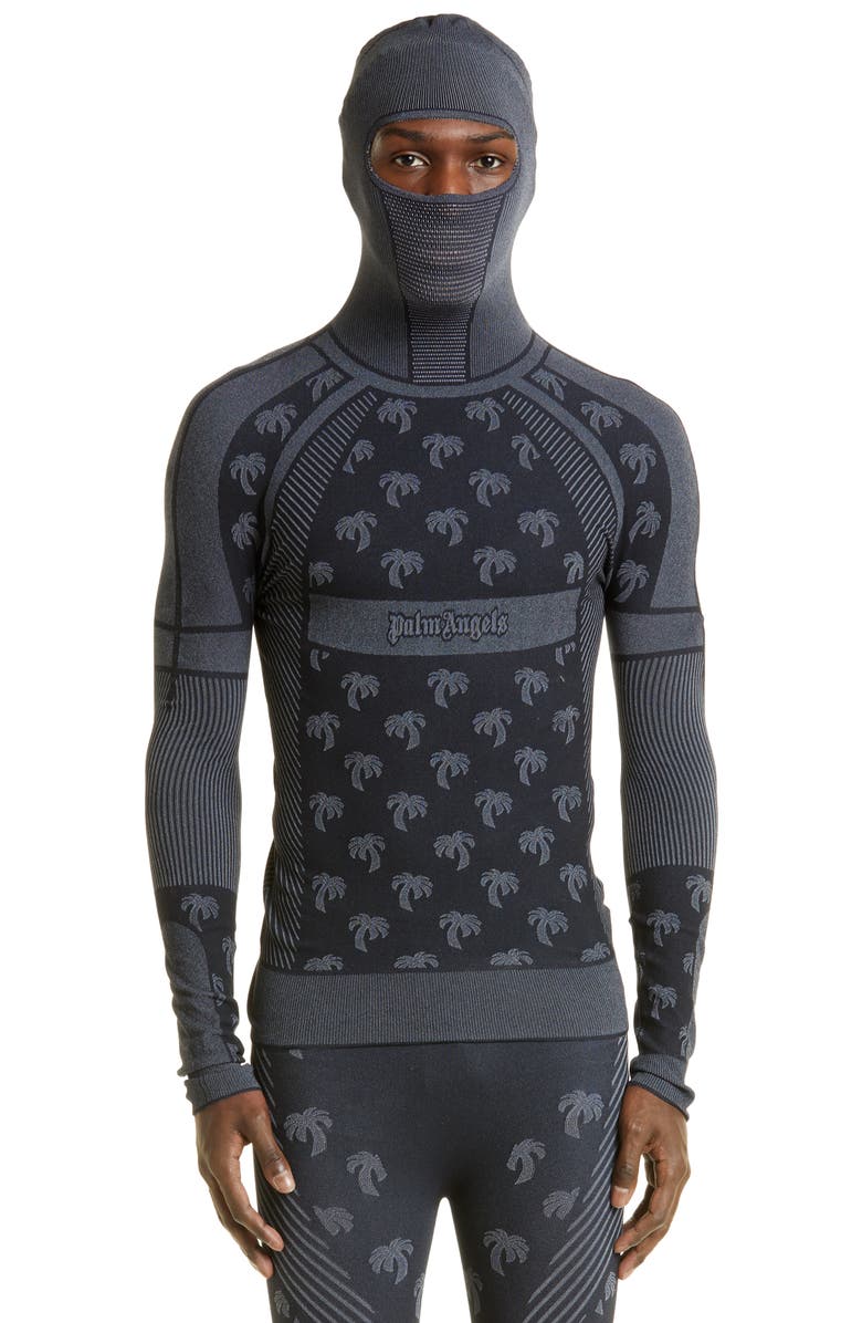 Palm Angels Balaclava Ski Base Layer Top, Main, color,