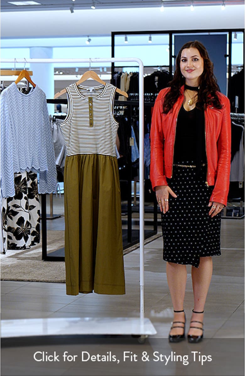 Stripe Mixed Media Midi Dress, sales video thumbnail
