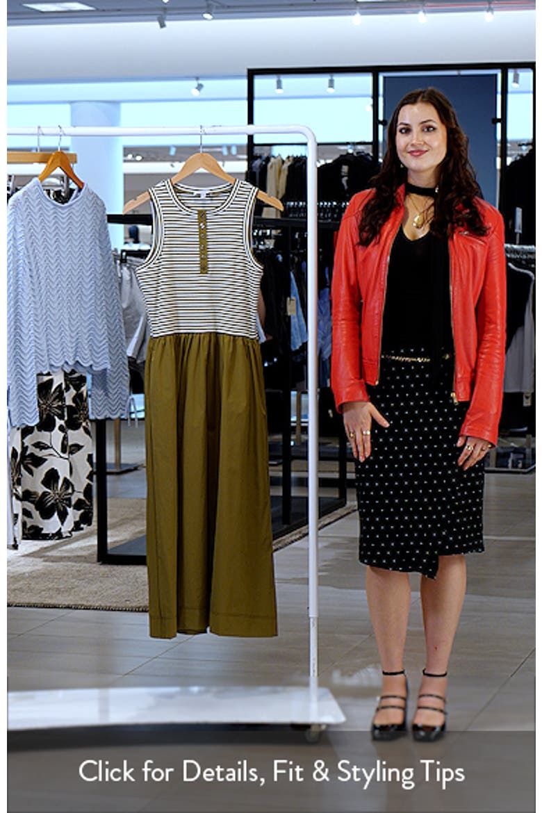 Stripe Mixed Media Midi Dress video