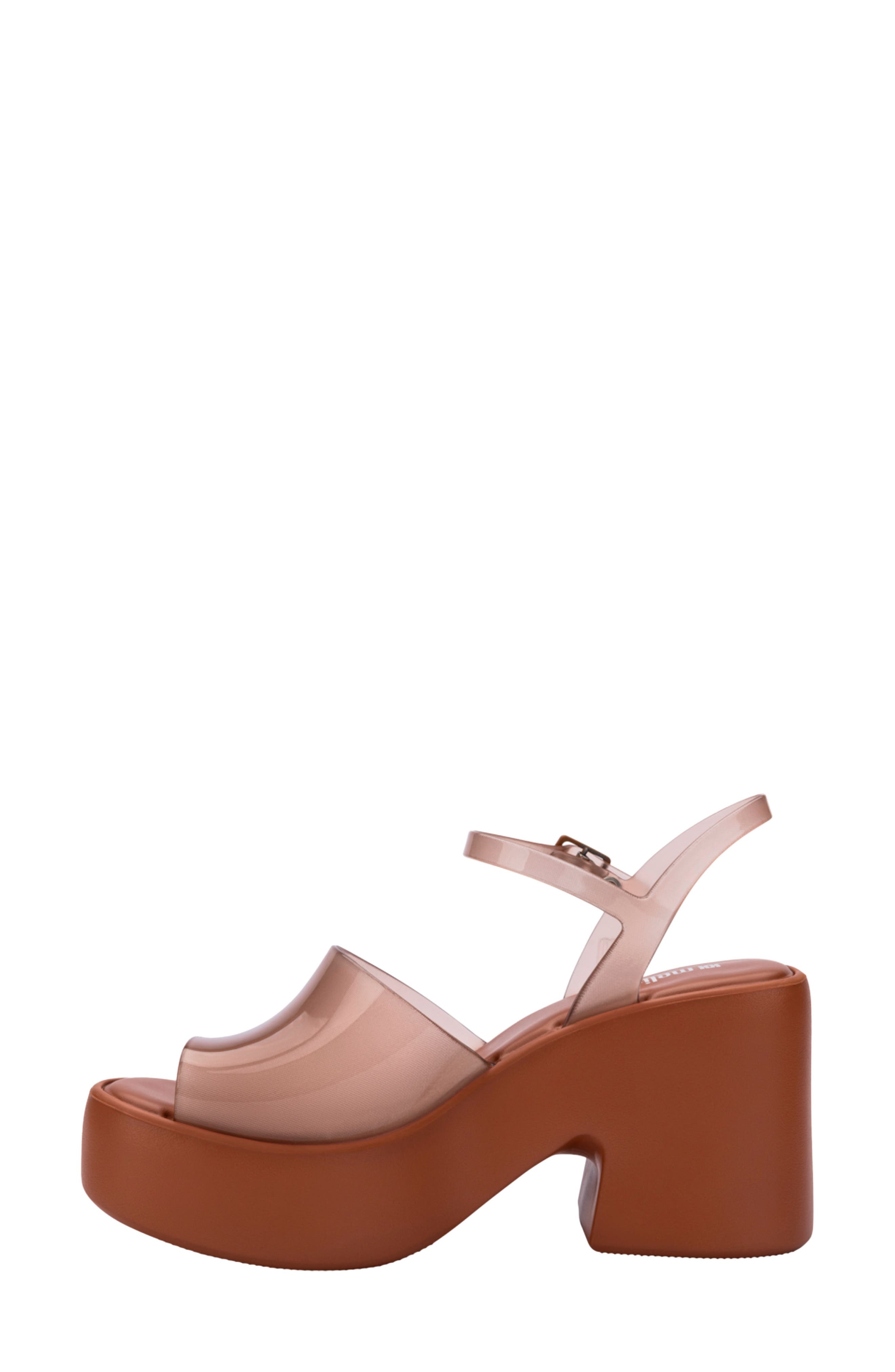 Lina Ankle Strap Platform Sandal, Alternate, color, BROWN/TRANSPARENT