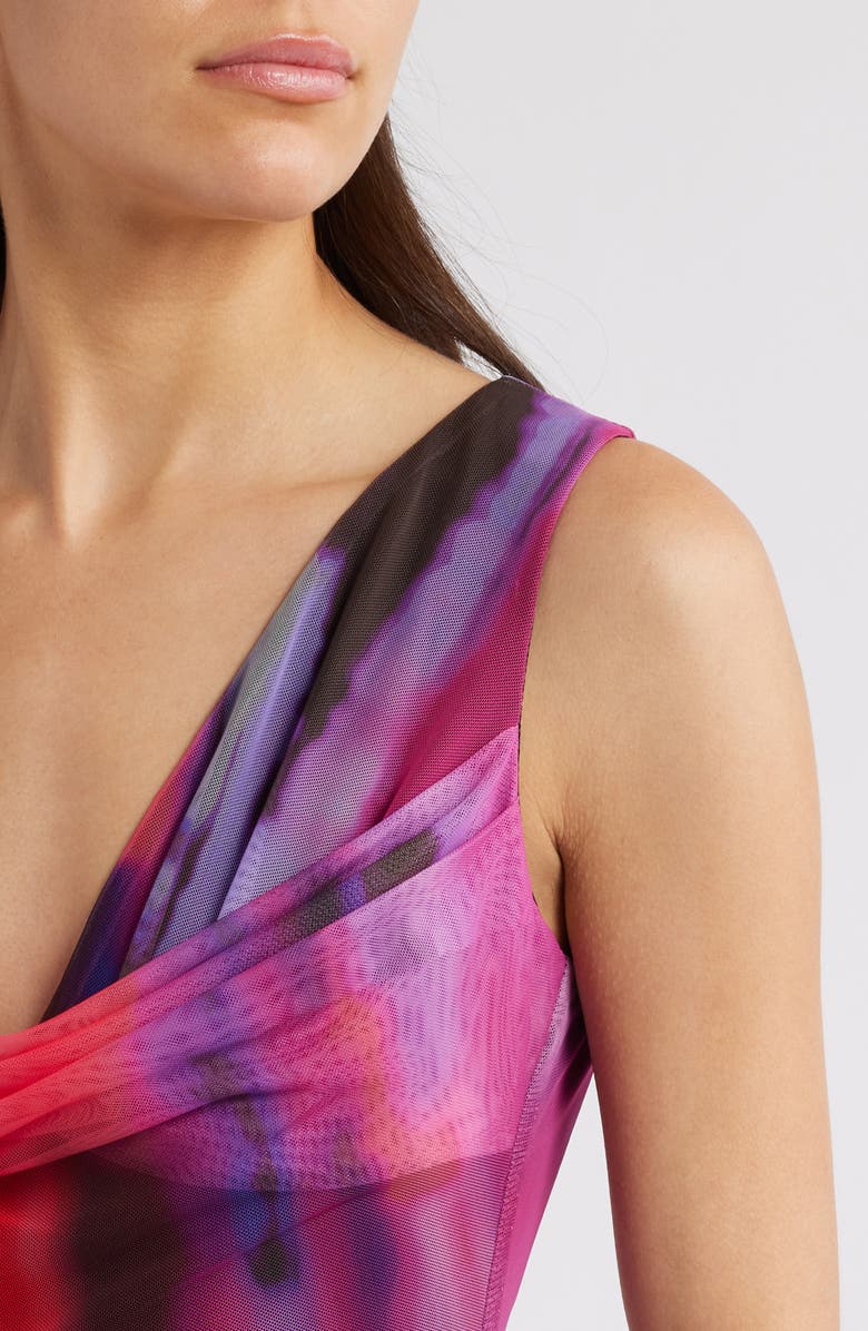 Black Halo Mariposa Sleeveless Mesh Maxi Dress, Alternate, color, 