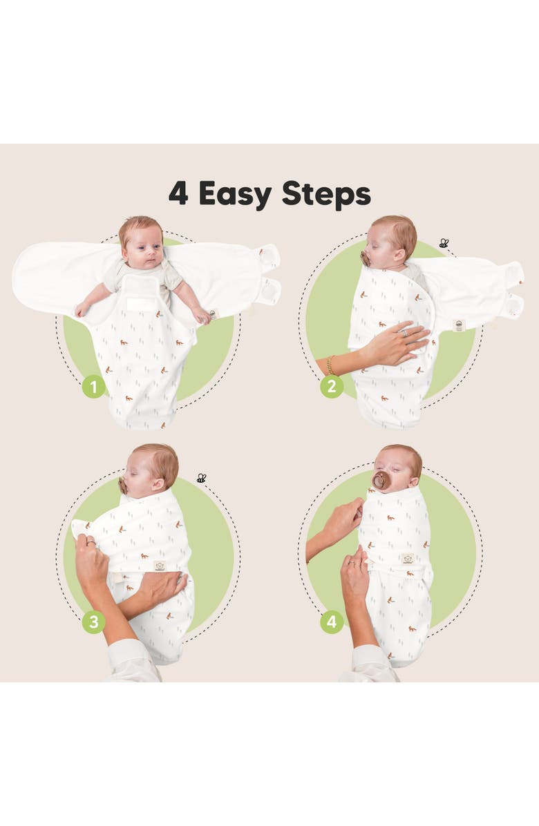 KeaBabies 3-Pack Soothe Zippy Swaddle Wrap, Alternate, color, Forest
