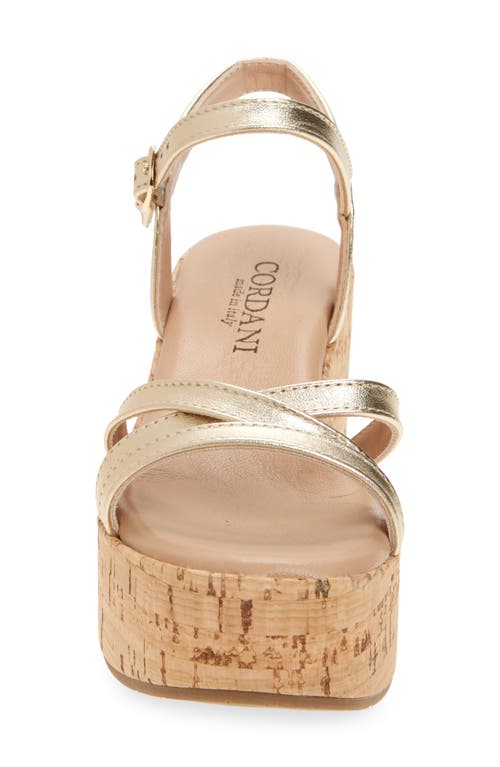 Cordani Jaiden Ankle Strap Platform Wedge Sandal In Platino