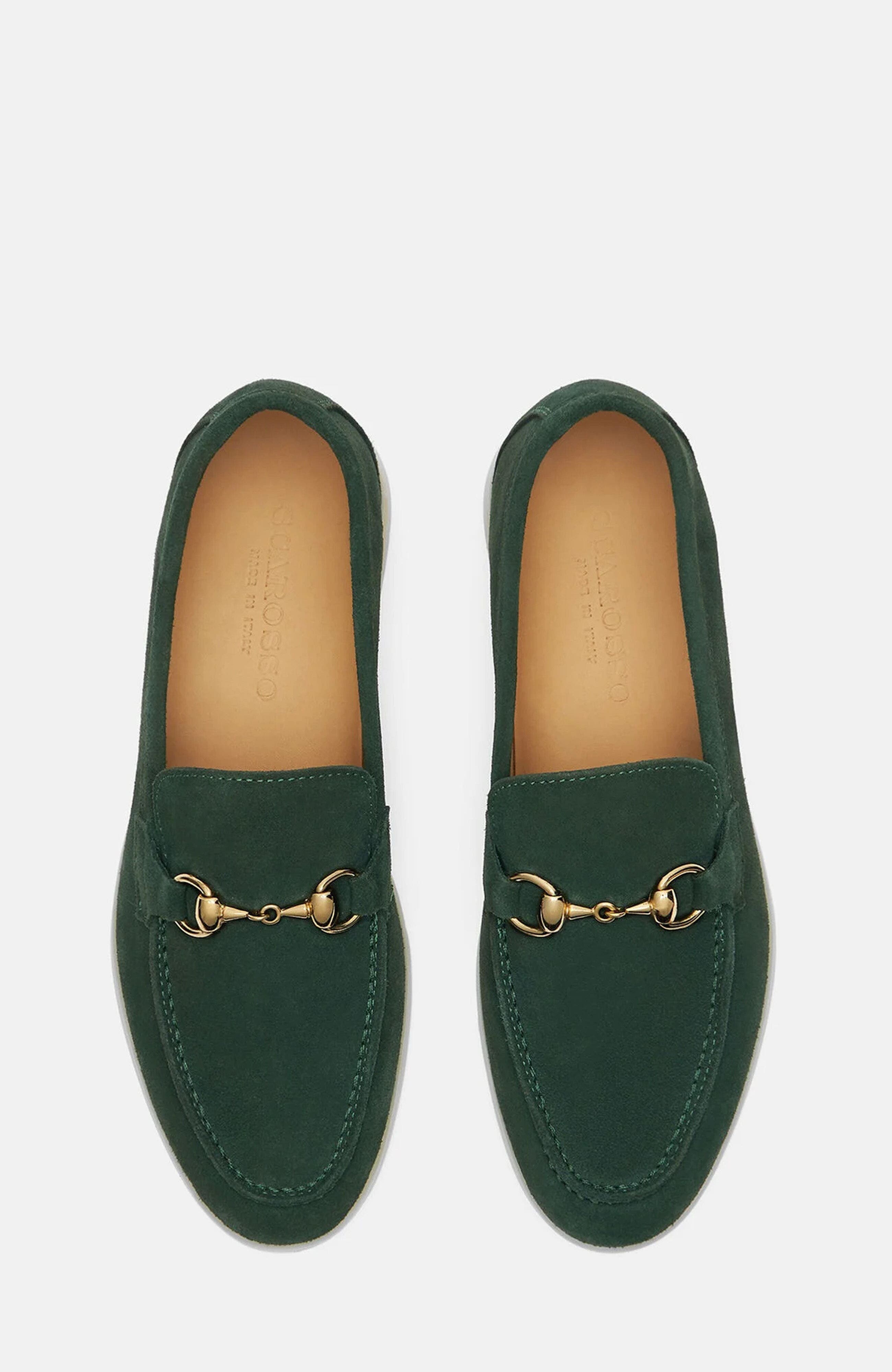 SCAROSSO Lilia Loafers, Alternate, color, Green - Suede