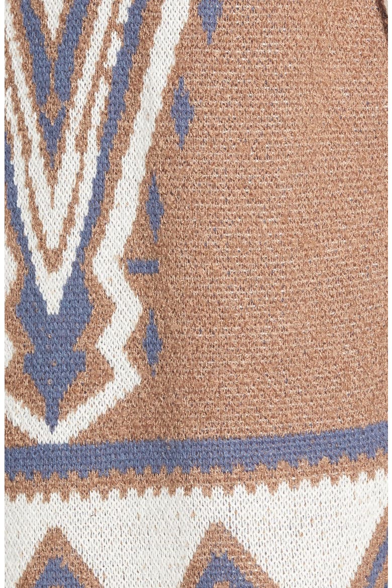 Hooded Jacquard Cardigan, Alternate, color, BROWN BARK BOUCLE JACQUARD