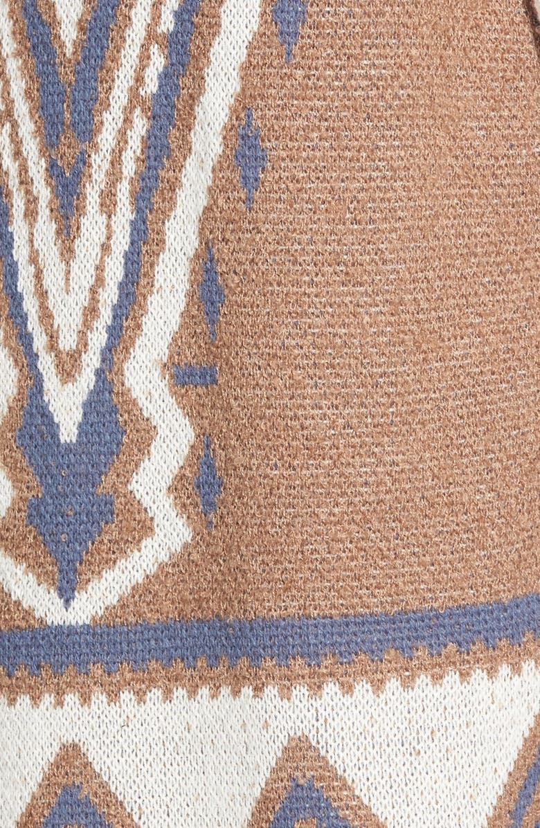 Sun & Shadow Hooded Jacquard Cardigan, Alternate, color,