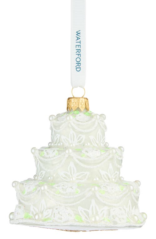 Waterford Holiday Heirlooms Our First Cake Glass Ornament In White
