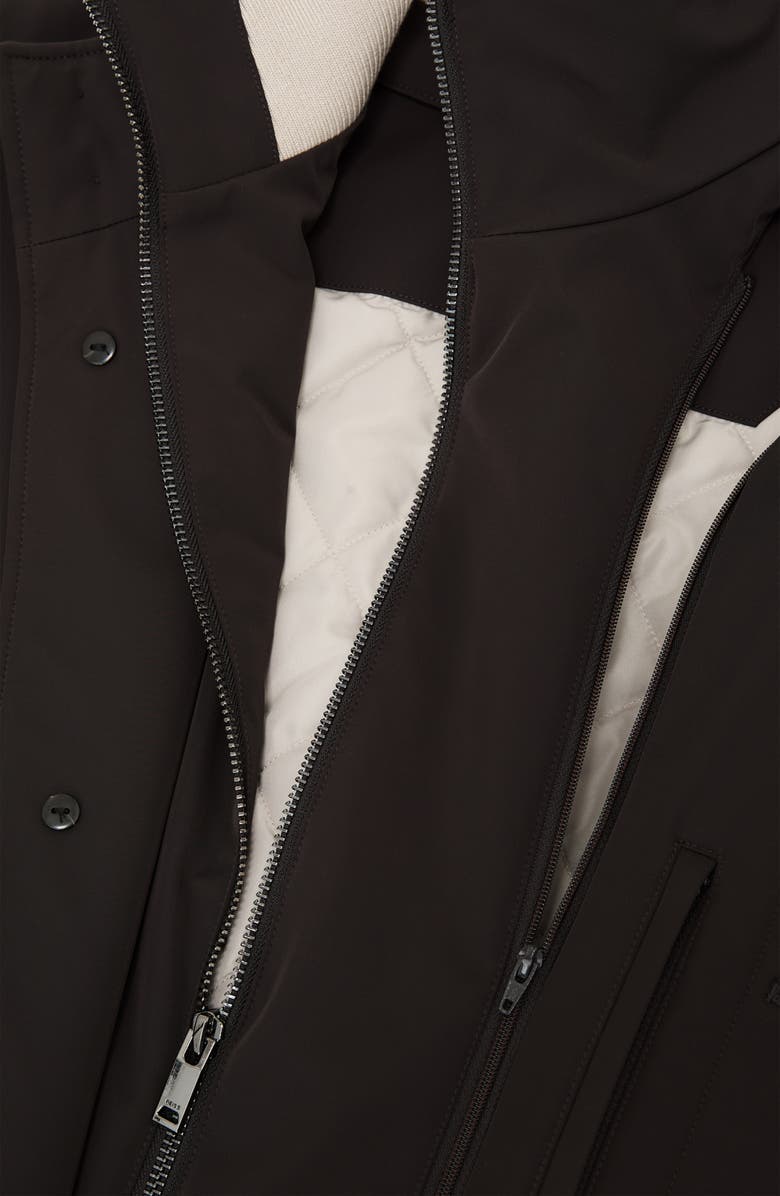 Reiss Haylen Hybrid Overcoat with Removable Vest Inset, Alternate, color, Dark Brown