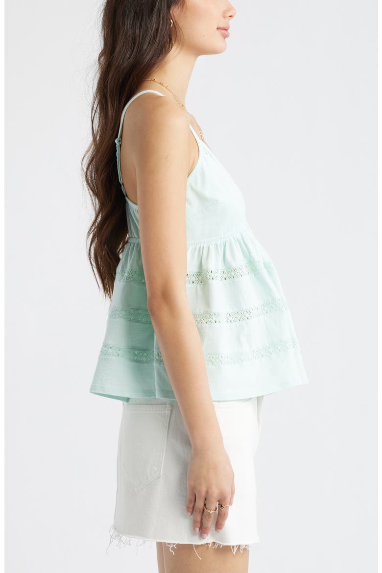Inset Lace Babydoll Cami, Alternate, color, GREEN JOYFUL